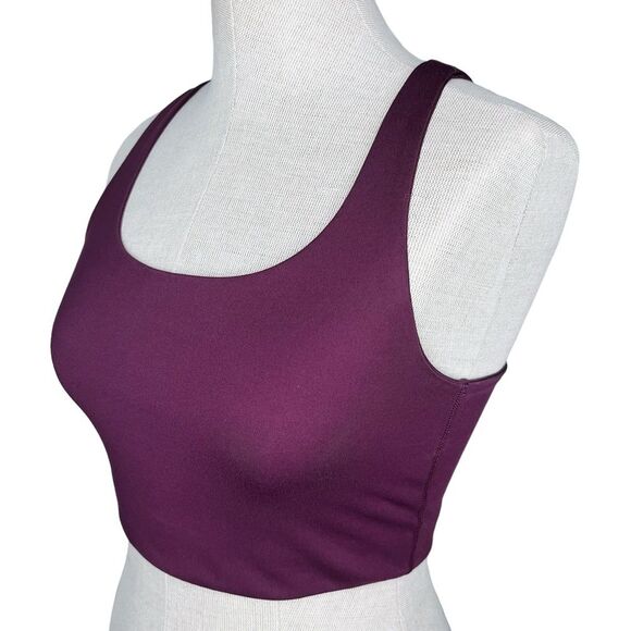 Girlfriend Collective Paloma Racerback Bra sz S * Plum Longline Crop Top Gym - Picture 2 of 6